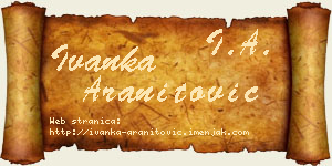 Ivanka Aranitović vizit kartica